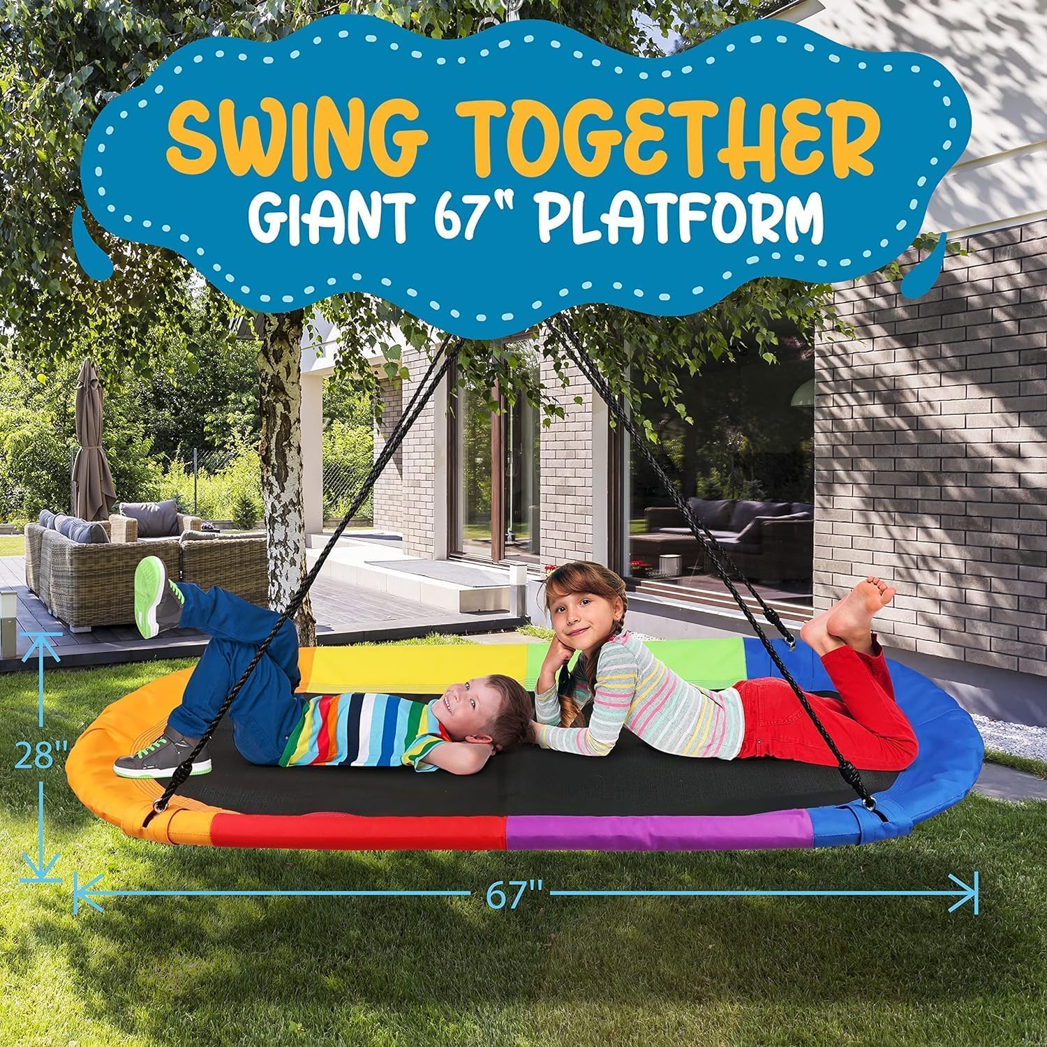 Amazon.com : SereneLife Giant Platform Oval Swing - 65